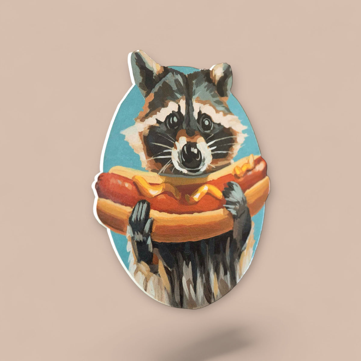 RETRO Art Print, Schilderbild, Waschbär, 20 x 20 cm